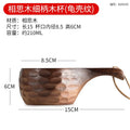 Axyaa Acacia Wood Camping Cup with Handle - Handmade Milk Coffee Outdoor Cup