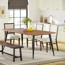 Axyaa Rustic Industrial Dining Table, Spacious for 6-8, Sturdy Metal Legs, Modern Faux Wood