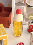 Axyaa Double Layer Glass Water Bottle Matcha Coffee Ice Cup Lid Gift