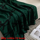 Axyaa Deer Plush Knitted Bow Blanket - Multi-purpose Sofa & Air Conditioner Blanket