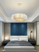 Axyaa Cloud Feather Chandelier: Modern Minimalist Design for Bedroom & Living Room