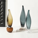Axyaa Wheat Ear Glass Vase for Desk Decor and Flower Arrangement