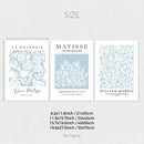 Blue Abstract Sage Matisse Plant Flower Set for Axyaa - Modern Minimalist Room Aesthetic