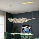 Axyaa Modern Feather LED Chandelier Acrylic Hanging Lamp Dimmable Interior Light Fixture