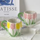 Axya Hand-Painted Ceramic Coffee Mug Tea Cup High Beauty Milk Cup Home Breakfast Cup