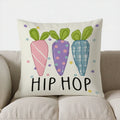 Colorful Carrots & Hip Hop Pattern Pillow Cover by Axyaa for Sofa Bedroom