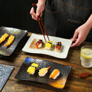Axyaa Ceramic Sushi Plate Set for Hot Pot, Barbecue, Dim Sum & Dessert