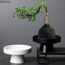 Axyaa Minimalist Ceramic Vase with Artificial Flowers for Modern Home Decor