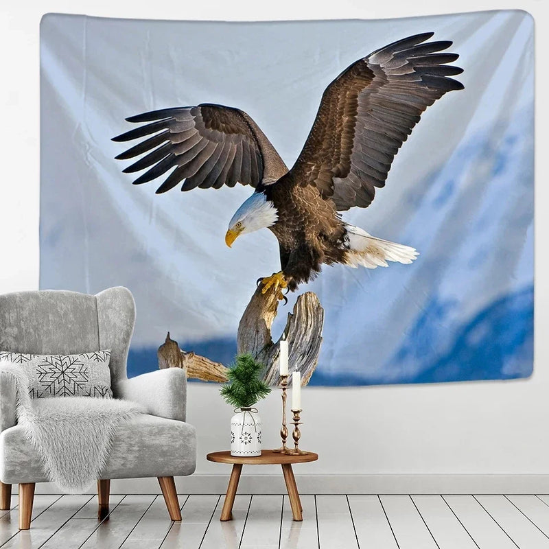Eagle Sunset Sky Full Wall Tapestry Psychedelic Cloth Rug Home Decor Hanging - Axyaa