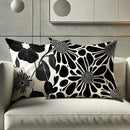Axyaa Floral Cushion Covers in Black & Grey - Modern Botanical Decor, Zip Closure