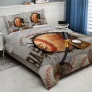 Axyaa Fashion Sports Alphabet Digital Print Quilt Cover Set