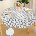 Axyaa Waterproof Round Tablecloth 60-inch Heat-Resistant Moroccan Design