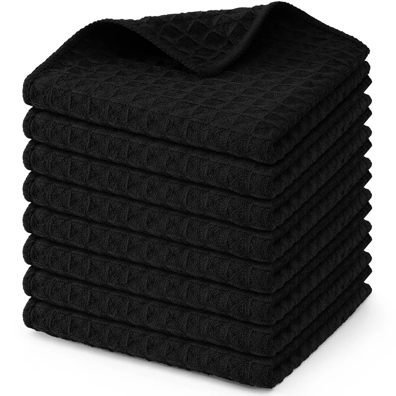 Axyaa Microfiber Waffle Kitchen Towels - Ultra Absorbent Cleaning Rags