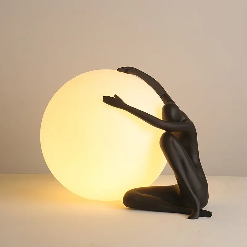 Axyaa Nordic Resin Table Lamp LED Desk Light for Home Living Room