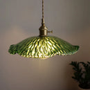 Axyaa Modern Green Glass LED Pendant Light for Kitchen, Bedroom, and Bar