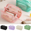 Axyaa Mesh Clear Cosmetic Bags Small Large Makeup Bag Portable Toiletry Organizer