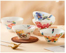 Axyaa 6-inch High Feet Noodle Bowl: Porcelain Ceramic Soup Bowl with Anti-scalding Rim