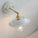 Axyaa Ceramic Brass LED Swing Arm Wall Sconce for Interior Lighting
