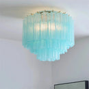 Axyaa Blue White Glass Tube Chandelier Ceiling Lamp for Home Lighting