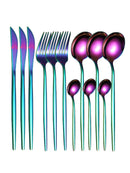 Axyaa 12pc Stainless Steel Cutlery Set - Knife, Fork, Spoon