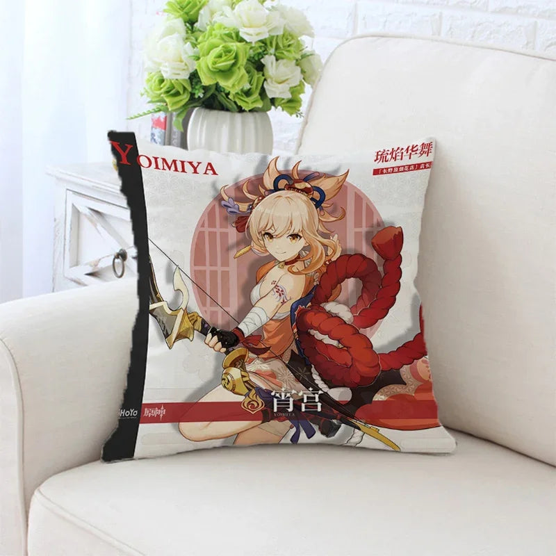 Axyaa Anime Pillow Cover 45x45, Decorative Cushion for Sofa, Bed, Home Decor