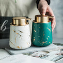 Axya Marbled Ceramic Bathroom Set: Lotion, Emulsion, Hand Sanitizer, Soap Dispenser, Shampoo