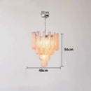 Axyaa Glass Leaf Chandelier for Kitchen Island and Dining Room, French Style Glass Shade