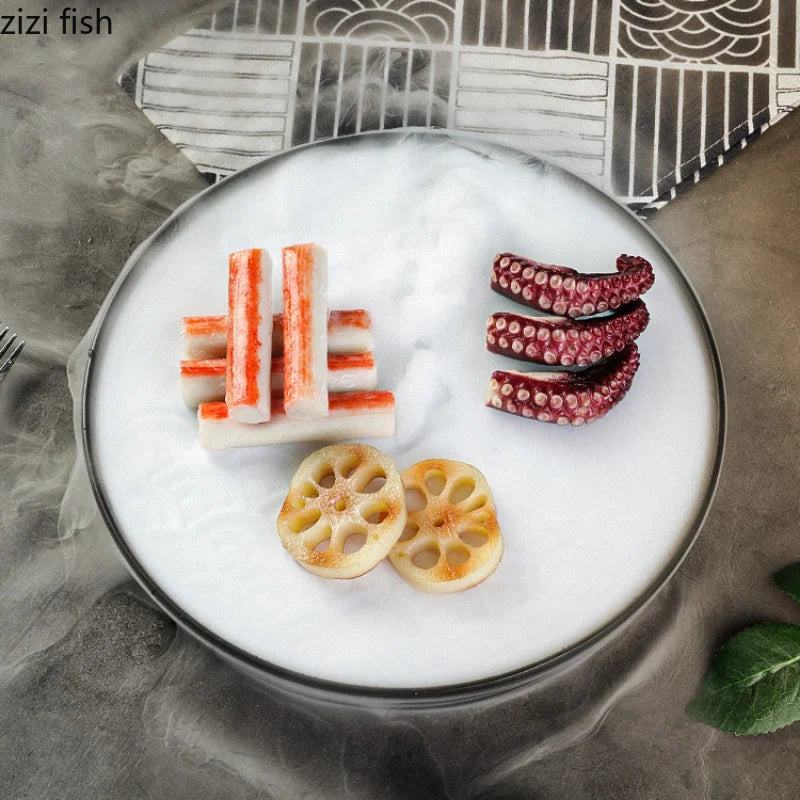 Axya Plastic Dinner Plate Set - Restaurant Tableware Sushi, Sashimi, Hot Pot Serving Bowl