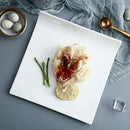 Axyaa White Ceramic Steak Plate - Molecular Cuisine Tableware