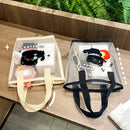 Axyaa Black Cat Mesh Handbag: Cute, Spacious, Versatile, Transparent Beach Bag