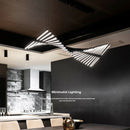 Axyaa Fishbone LED Pendant Light: Modern Nordic Chandelier for Home, Restaurant, and Loft