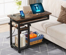Axyaa Portable Laptop Table with Power Outlet & Adjustable Height on Wheels