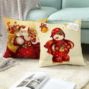 Axyaa Festive Christmas Pillow Case for Sofa Decor Merry Xmas Cushion Cover