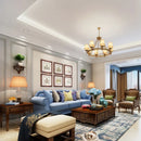 Axyaa Fabric Shade Iron Ceiling Chandelier for Bedroom Kitchen Living Room