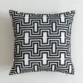Axyaa Black White Embroidered Cotton Cushion Cover 45x45cm Square for Sofa Bed