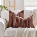 Chenille Striped Pillowcase Cojines by Axyaa for Light Luxury Decor in Living Room
