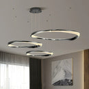 Axyaa Black Ring LED Chandelier: Modern Art Design for Living Room, Bedroom, Dining Room