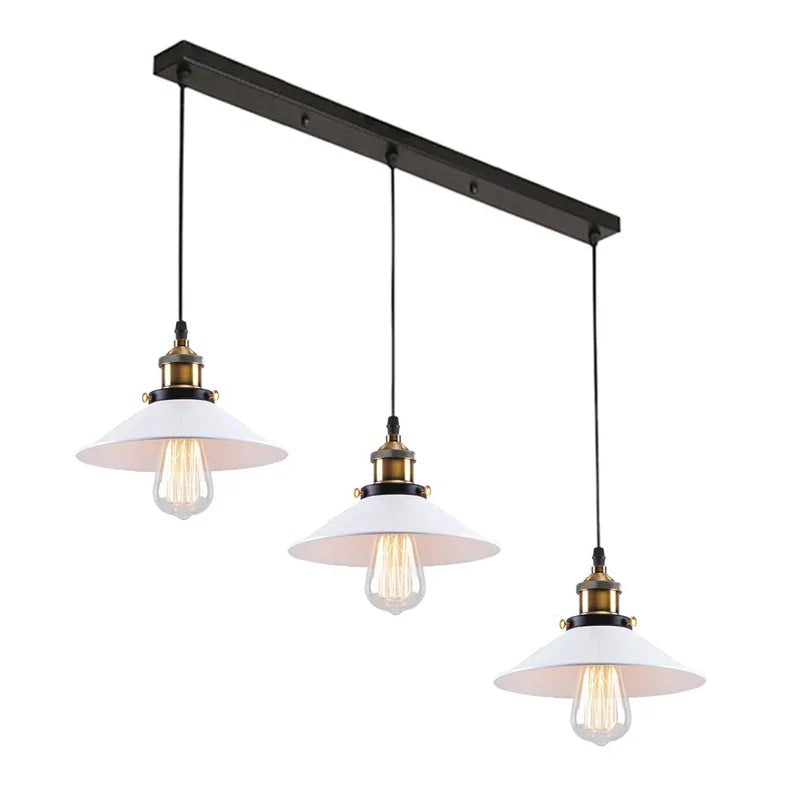 Axyaa 3-Head Industrial Pendant Chandelier for Kitchen, Bedroom, Home - Black/White