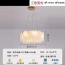 Axyaa Luxury Feather Glass Crystal Pendant Chandelier for Modern Home Decor.