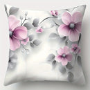 Axyaa Pink & Purple Floral Print Sofa Pillow Case Set