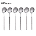 Axyaa Stainless Steel Cutlery Set with Mirror Hammer Pattern Handle