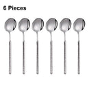 Axyaa Stainless Steel Cutlery Set with Mirror Hammer Pattern Handle