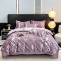 Axyaa High-Count Silky AB Jacquard European Four-Piece Bed Sheet