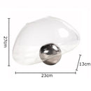 Axyaa Round Glass Vase Hydroponics Desk Decor with Artificial Flowers