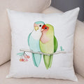 Axyaa Cartoon Parrot Pillowcase with Birds and Flowers 45x45cm
