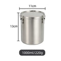 Stainless Steel Axyaa Sealed Tea & Grain Storage Jar with Buckle Lid