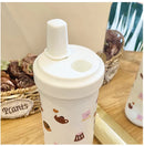 Axyaa Bear Stainless Steel Tumbler 850ml Thermos Cup - Kawaii Boba Tea Water Bottle