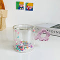 Axyaa Double-layer Insulated Milk Mug - Colorful Flower Love Cup