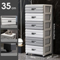 Axyaa 6 Tier Drawer Storage Cart, Gray/Brown, Mobile Organizer with Wheels.