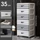 Axyaa 6 Tier Drawer Storage Cart, Gray/Brown, Mobile Organizer with Wheels.